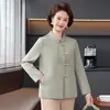 Ropa de otoño e invierno para madre, nuevo abrigo estilo chino, nuevo top estilo chino, chaqueta de manga larga para primavera y otoño para mujeres de mediana edad