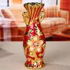 Jarrón Rojo para Pareja con Flores Secas, Adorno Artesanal de Cerámica, Decoración Redonda para el Hogar, Maceta de Regalo Navideño, Rosa