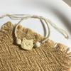 Pulseira de Corda Trançada de Gato de Desenho Animado Fofa Feminina Design de Nicho Senso Corda de Mão Personalizada Simples Combina com Tudo Pulseira Ajustável