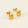 Moda Europea y Americana Sencillos y Elegantes Pendientes de Acero de Titanio Acero Inoxidable Chapado en Oro de 18K Pendientes Mini de Letras de Burbuja para Mujer