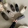 Nuevos Mocasines Casuales de Piel Genuina y Gamuza con Cordones y Punta Redonda para Mujer, para Primavera 2026, para Commuter y Maternidad