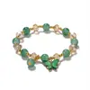Pulsera de Cristal Imitación Jade Esmaltado Mariposa para Niños Pulsera de Cuentas Verano Niñas Puesto de Guardería