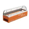 Vitrina refrigerada de doble temperatura transfronteriza para charcutería, congelador de refrigeración y conservación para productos de pato y alimentos estofados comerciales, vitrina de cristal congeladora para supermercado de alimentos fríos