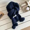 Bufanda de Lana Tejida Coreana para Mujer en Invierno con Lana Estilo Japonés Linda Bola Pequeña de Piel Bufanda Dulce Regalo