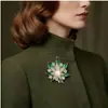 Broche de Hoja de Arce con Pedrería de Aleación de Gama Alta, Broche de Ropa para Mujer Moderno y Elegante, Accesorio de Alfiler Fijo