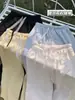 Pantalones Anchos de Cordón de Encaje Perezoso para Mujer, Pantalones Largos Casuales Rectos Adelgazantes de Verano Dopamina