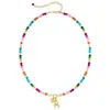 Amazon Collar de Cristal de Colores con 26 Letras Inglesas y Colgante de Corazón, Estilo Festivo Collar Corto Ajustable para Mujer