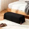 Banco de Descanso Moderno Simples com Design de Pernas de Madeira Maciça, Banco de Fim de Cama para Quarto, Banco para Trocar Sapatos na Sala de Estar, Banco Longo de Tecido Leve de Luxo
