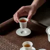 Taza de Degustación de Té Imitación Song Xingbai Taza Aromática de Pared Delgada Juego de Té Gongfu Taza de Té Hecha a Mano Uso en Casa Taza de Anfitrión Personalizada Personal