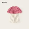 Conjunto de Ropa Infantil Bangxuan para Niñas Primavera y Otoño Nuevo Top de Color Sólido Pantalones de Pierna Ancha Conjunto de Dos Piezas de Camisa para Niños Atuendo