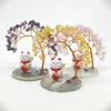 Adornos de Árbol de Cristal de Gato de la Suerte de Cristal Natural, Regalos Creativos, Regalos de Cumpleaños, Adornos para Coche, Manualidades