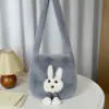 Bolsa de Peluche de Conejito Linda de Dibujos Animados Nueva Bolsa de Hombro para Mujer Otoño e Invierno Bolsa Tote para Viaje al Trabajo Bolsa Cruzada Versátil