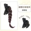 Tranças Postiças para Mulheres, Presilhas de Cabelo Trançadas, Novo Estilo Chinês Rabo de Cavalo Alto Semi-Preso com Laço, Tranças Naturalmente Volumosas e Levemente Puxadas para Cima
