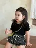 Ropa de Verano para Bebé Estilo Delgado Ropa para Niños 2026 Estilo Coreano Ropa para Niños Conjunto de Camisa Babydoll de Manga Corta con Lunares para Niñas