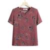 Camisa de manga curta para avó de verão de meia-idade e idosos 60-70 80 roupas de mãe camiseta de senhora velha fina