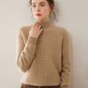 2024 outono e inverno moda twist meia gola alta cashmere suéter feminino sete agulha dupla espessura cor sólida suéter pulôver