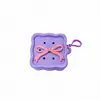 Nova Carteira de Moedas de Silicone Atacado, Carteira de Moedas com Furo de Laço Cor Macaron, Mini Bolsa de Armazenamento Portátil