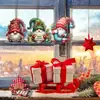 Transfronterizo nuevo 24 piezas de sombrero de Navidad creativo de Navidad decoración de gnomo hombre viejo corazón cálido fiesta en casa colgante de madera