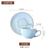 Taza y platillo para espresso estilo europeo 80ML juego de taza y platillo de cerámica cocida en horno vintage para cafeterías, uso comercial, venta al por mayor desde el fabricante