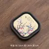 Porta-copo de Baquelite Absorvente de Água Estilo Chinês, Tapete Cerâmico Isolante de Calor, Porta-copo Quadrado Criativo com Pintura a Tinta para Conjunto de Chá Kung Fu com Caixa de Armazenamento