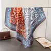 Novo Lenço Quadrado Grande de Cetim Imitação de Seda para Primavera e Outono, Xale de Viagem Estampado, Lenço de Proteção Solar, Lenço para Cabeça, Lenço Feminino