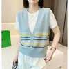 Nuevo Top de Punto de Manga Corta a Rayas y Bloques de Color Estilo Universitario Verano 2026 para Mujer, Camiseta Fina Versátil de Corte Ajustado