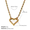 Colar Coração Vazado Francês Mais Vendido Aço Inoxidável Banhado a Ouro Real 18K Pulseira Simples Elegante Estilo Ins Transfronteiriço