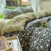Set de cuatro piezas de algodón de grado A para maternidad e infantil, sábana para dormir desnudo, funda de edredón, gorro de cama, juego de tres piezas para dormitorio de estudiantes, estilo ins, juego de algodón puro