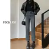 Jeans rectos retro de cintura alta azul para mujer, altos, adelgazantes, versátiles, nuevos de primavera, pantalones de tubo elásticos cortos