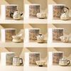 Juego de Taza de Té de Cerámica Lanting Xiu Taza Maestra Blanca Mineral de Roca de Alta Gama Taza de Té Personal Juego de Té Kung Fu Tazón Cubierto
