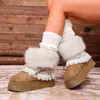 Otoño/Invierno 2026 Nuevo Estilo Gamuza Felpa Forrada Engrosado Casual Zapatos de Algodón Transfronterizo Talla Grande Suela Gruesa Botas de Nieve para Mujer Venta al por Mayor