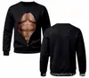 Patrón de dos piezas de músculo falso impresión 3D transfronterizo nuevo sudadera casual para hombre cuello redondo directo del fabricante