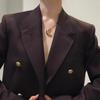Estilo Europeo y Americano Moda Simple Sentido del Diseño Collar de Luna de Metal Cadena Pesada para Clavícula Artículo Brote de Luna