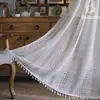 Cortina de Ganchillo con Diseño de Monedas de Cobre, Translúcida, Estilo Campestre Americano, Estilo Pastoral Calado, para Sala de Estar, Balcón, Ventana Abuhardillada, Tela de Cortina Artística
