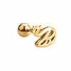 Novos Brincos Rosqueados de Ouro 18K da Amazon Brincos Geométricos para Homens e Mulheres Bola de Aço Titânio Brincos Rosqueados de Agulha Fina