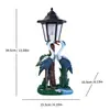 Adornos Creativos de Pareja de Cigüeña Blanca y Grulla Luces Solares para Exteriores Decoración de Jardín y Patio Paisajismo Artesanías de Resina
