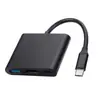 Adaptador 3 en 1 de Tipo C a HDMI Cable convertidor 4K Convertidor para teléfono móvil y portátil Cable de alta definición Estación de acoplamiento