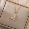 Colar para Mulheres, Estilo Japonês e Coreano, Pedra Olho de Gato, Colar Borboleta com Zircônia, Nova Corrente de Clavícula de Design de Nicho