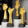 Troféu banhado a ouro de resina 2024 personalizado criativo excelente equipe competição campeão lembrança cristal troféu personalizado