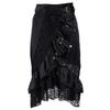 Amazon Aliexpress Falda Punk Rock Gótica de Encaje Negro Cintura Alta Falda Asimétrica