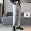 Pantalones Casuales de Traje para Hombre Verano 2024 Nuevos de Seda de Hielo con Caída Elegantes Rectos Versátiles para Hombre