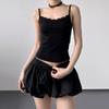 Camisola Corta Ajustada de Encaje de Estilo Puro Dulce y Picante para Mujer 2025 Top Básico de Moda Super Hot de Verano