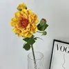 Transfronterizo Producto Nuevo Artificial 3 Cabezas 3D Dahlia Sala de Estar Comedor Mesa Decoración Arreglo Floral Accesorios Boda Al por Mayor Flores Artificiales