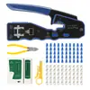 Ferramenta de Crimpar Cabo de Rede de Sete Andares Equipamento de Crimpar Fio Ethernet Lâmina Auxiliar de Descascar Embutida Técnico de Manutenção de Laboratório de Informática Escolar