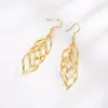 Brincos de Prata Esterlina S925 Folha para Mulheres Estilo Coreano Simples Modernos Individuais Sombra de Árvore Torcidos Emagrecimento Rosto Longo Ornamentos de Orelha