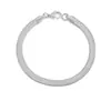 Pulseira de Corrente Plana Osso de Cobra em Aço Titânio, Estilo Moderno e Simples para Homens e Mulheres, Joia Popular na Amazon e Aliexpress