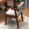 Silla de Escritorio de Madera Maciza con Respaldo y Reposabrazos, Silla de Comedor Simple, Silla de Estudio para Estudiantes en Casa, Silla para Sala de Estudio y Oficina