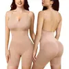 Explosões Transfronteiriças Amazon TEMU Europeias e Americanas Roupas Modeladoras Corporais Corpo Sexy Costas Nuas Grande Decote em U Túnica Base