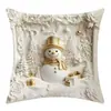 Navidad Festividad Cálido y Acogedor Árbol de Navidad Papá Noel Muñeco de Nieve Elemento Temático Fiesta Funda de Almohada Venta al por Mayor Transfronteriza