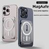 Para Apple Celular Cartão Transparente Caso PC Hard Shell Forte Cartão Magnético Caso Magsafe Caso Cartão Adesivo Traseiro Caso Do Cartão